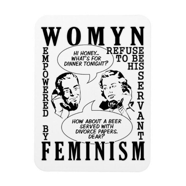 Retro Feminist Humour magnets (Vertical)