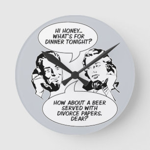 Retro Feminist Humour wall clocks