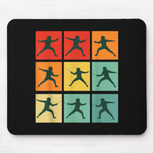 Retro Fencing For Christmas Srty Fencer Athlete  Mouse Pad