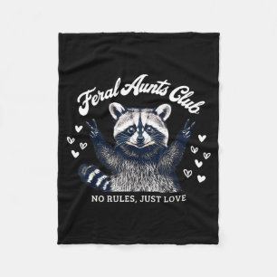 Retro Feral Aunts Club Raccoon Auntie Pregnancy An Fleece Blanket