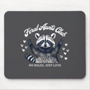 Retro Feral Aunts Club Raccoon Auntie Pregnancy An Mouse Pad