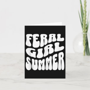 Retro Feral Girl Summer Groovy Mum Aunt Women Teen Card