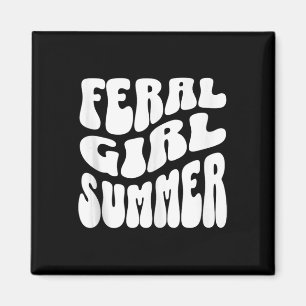 Retro Feral Girl Summer Groovy Mum Aunt Women Teen Magnet