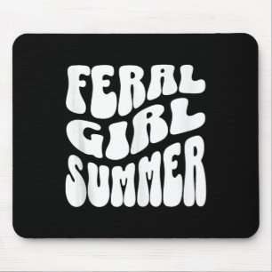 Retro Feral Girl Summer Groovy Mum Aunt Women Teen Mouse Pad