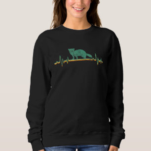 Retro Ferret Heartbeat Zoo Animal Pet Owner Sweatshirt