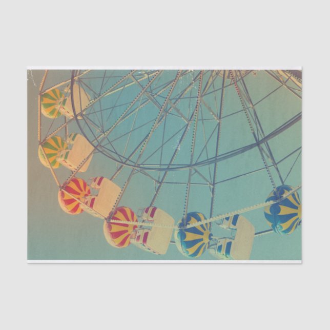 Retro Ferris Wheel Carnival Photo Decoupage  Tissue Paper (Front)
