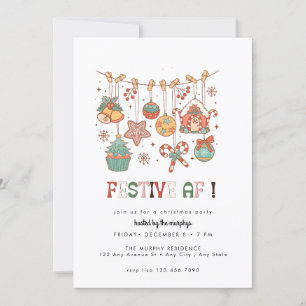 Retro Festive Christmas Invitation