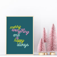 Retro Festive Colorful Christmas Holiday Quote