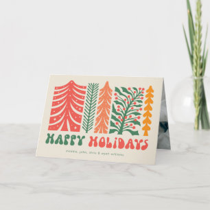 Retro Festive Forest Holiday Card