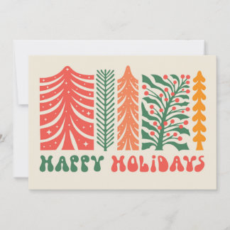 Retro Festive Forest Holiday Card