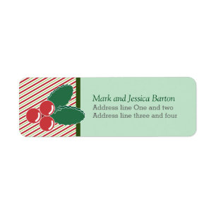 Retro Festive Stripes and Holly Custom Christmas