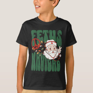 Retro Fetus Navidad Santa Claus Christmas Obgyn Nu T-Shirt