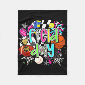 Retro field day team sports teacher kids last day fleece blanket