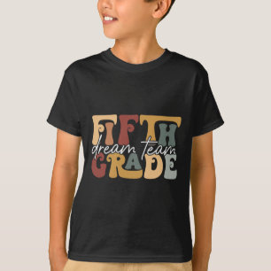 Retro Fifth Grade Dream Team Groovy Teacher Back T T-Shirt