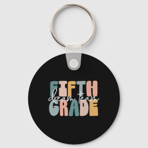 Retro Fifth Grade Dream Team Groovy Teacher Byck T Key Ring