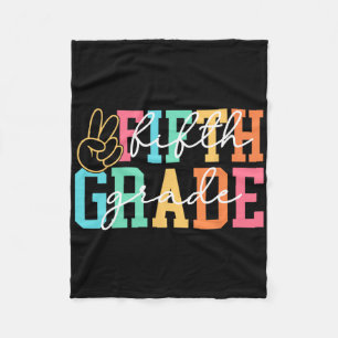 Retro Fifth Grade Preppy Back To School Teacher Gi Fleece Blanket