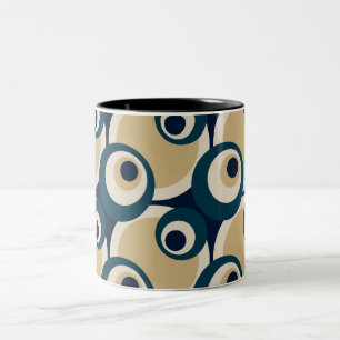 Retro Fifties Abstract Art Two-Tone Coffee Mug
