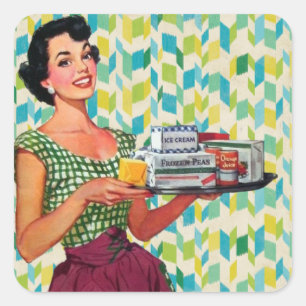 Retro  Fifties Woman Antique graphics Stickers