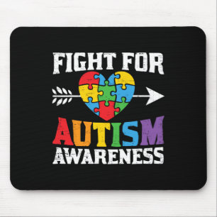 Retro Fight For Autism Awareness Puzzle Heart Funn Mouse Pad