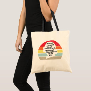 Retro Fight For The Things You Care About Tote Bag