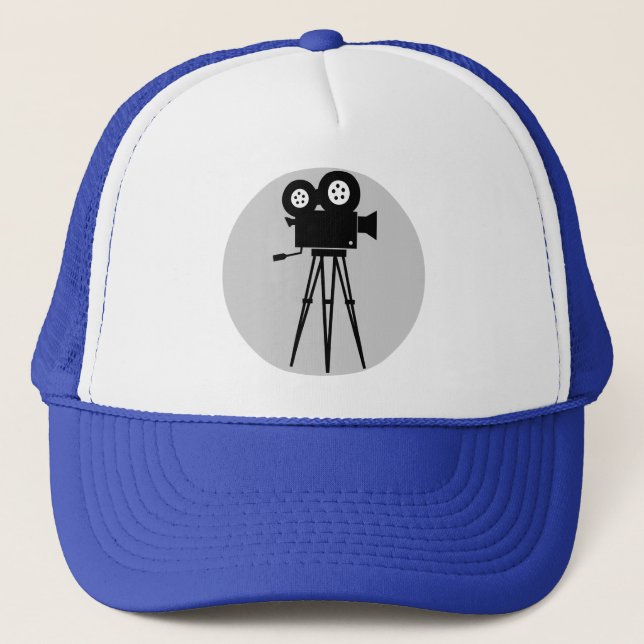 RETRO FILM CAMERA WITH TRIPOD TRUCKER HAT (Front)