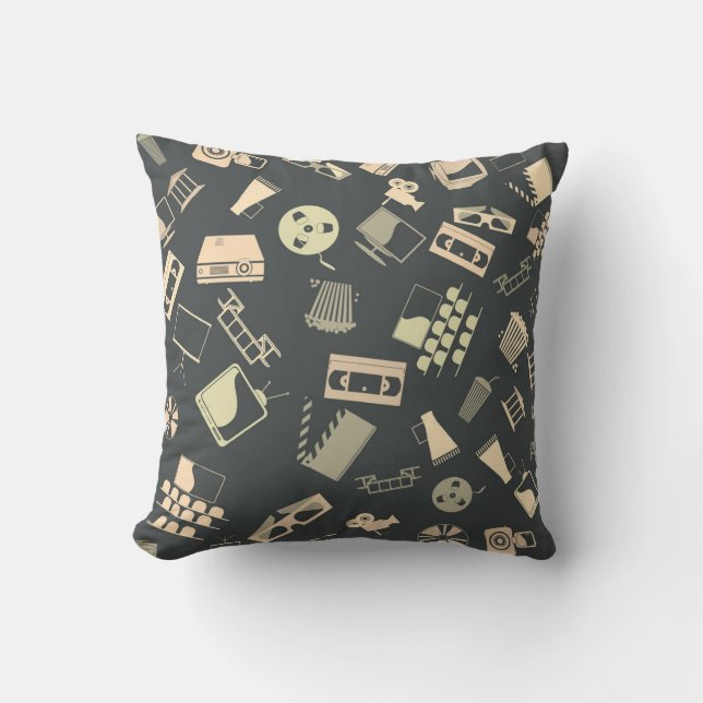 Retro film elements pattern cushion (Front)