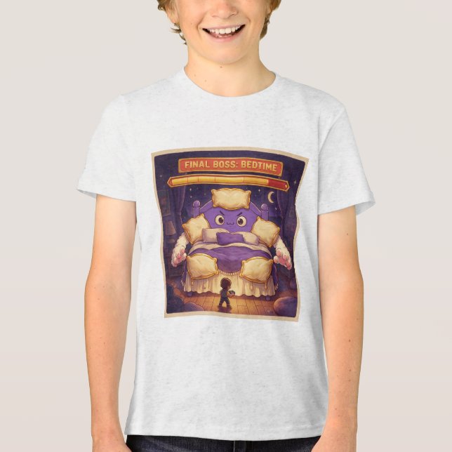 Retro Final Boss Gamer Tri-Blend Shirt (Front)