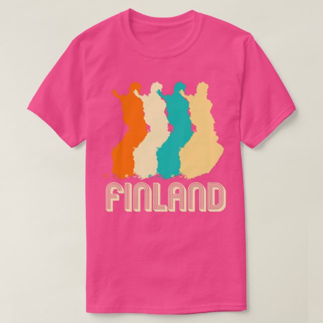 Retro Finland Map T-Shirt (Design Front)