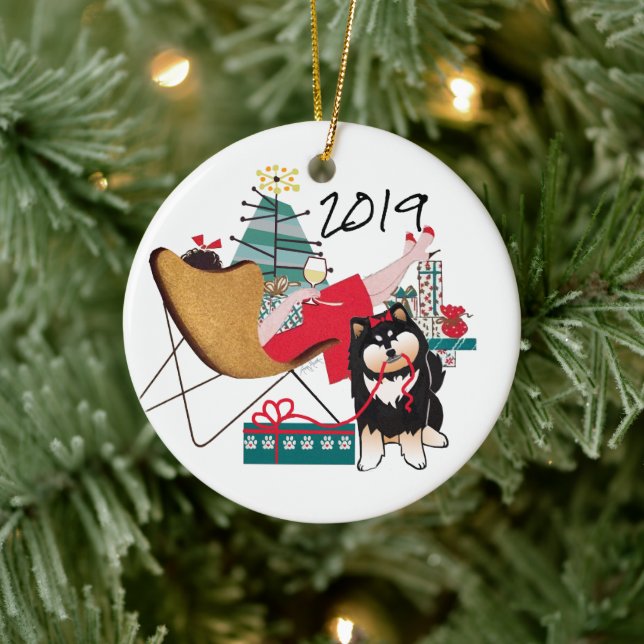 RETRO FINNISH LAPPHUND  LAPPY 2019 Ornament (Tree)