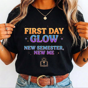 Retro First Day Glow New Semester New Me  Tri-Blend Shirt