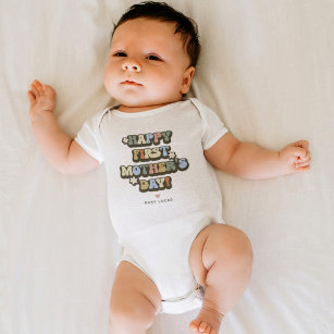 Retro First Mother's Day Baby Bodysuit