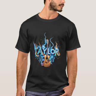 Retro First Name TAYLOR Guitar Personalised Groovy T-Shirt
