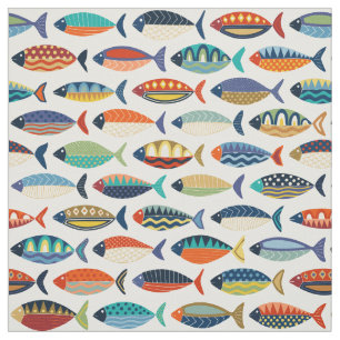 retro fish fabric