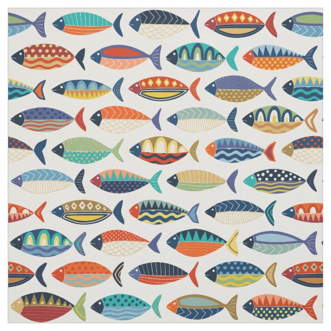 retro fish fabric (Swatch)