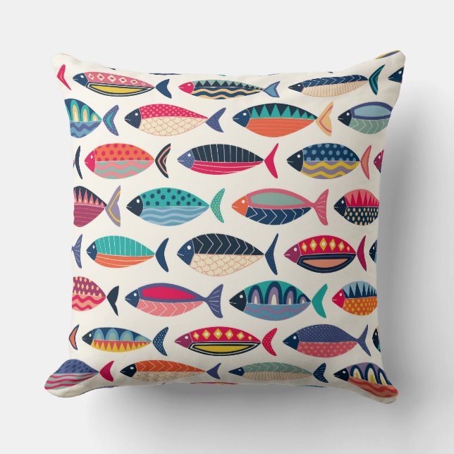 retro fish pink cushion (Front)