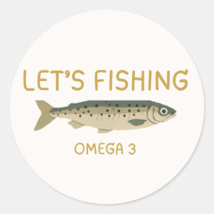 Retro Fisherman Outdoors Classic Round Sticker