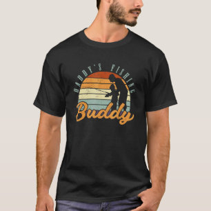 Retro Fisherman Son Daddys Fishing Buddy Fathers D T-Shirt
