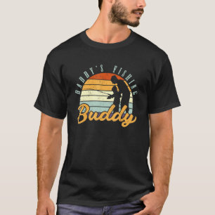 Retro Fisherman Son Daddys Fishing Buddy Fathers D T-Shirt