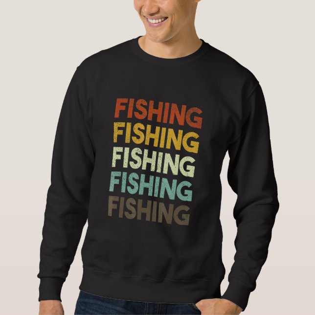 Retro Fishing 80s Style Fish Sweatshirt (Front)