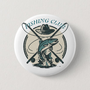 Retro Fishing Club Bass Graphic Vintage Apparel 6 Cm Round Badge