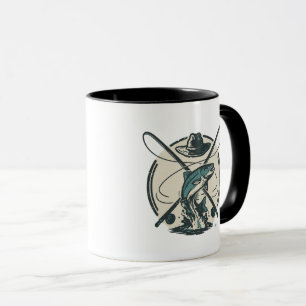 Retro Fishing Club Bass Graphic Vintage Apparel Mug