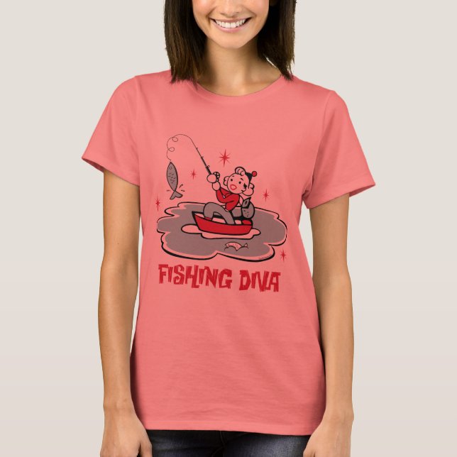 Retro Fishing Diva T-Shirt (Front)