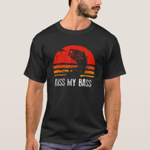Retro Fishing Kiss My Bass Vintage Gift T-Shirt