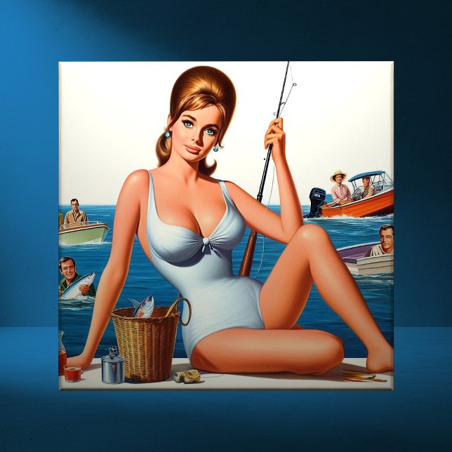 Retro Fishing Pin-up Tile (Creator Uploaded)