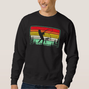 Retro Fishing Vintage Bass Fish Unique Fisherman Sweatshirt