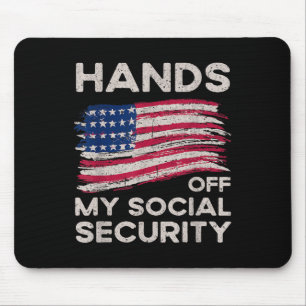 Retro Flag Hands Off My Social Security Protest Vi Mouse Pad