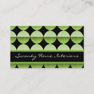 Retro Flair Business Card, Lime Green Card