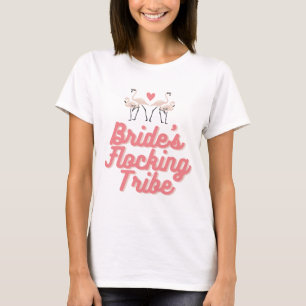 Retro Flamingo Brides Flocking Tribe Bridal Shower T-Shirt