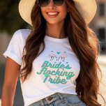 Retro Flamingo Brides Flocking Tribe Bridal Shower T-Shirt<br><div class="desc">#zazzlemade</div>