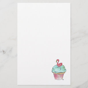 Retro Flamingo Cupcake Stationery